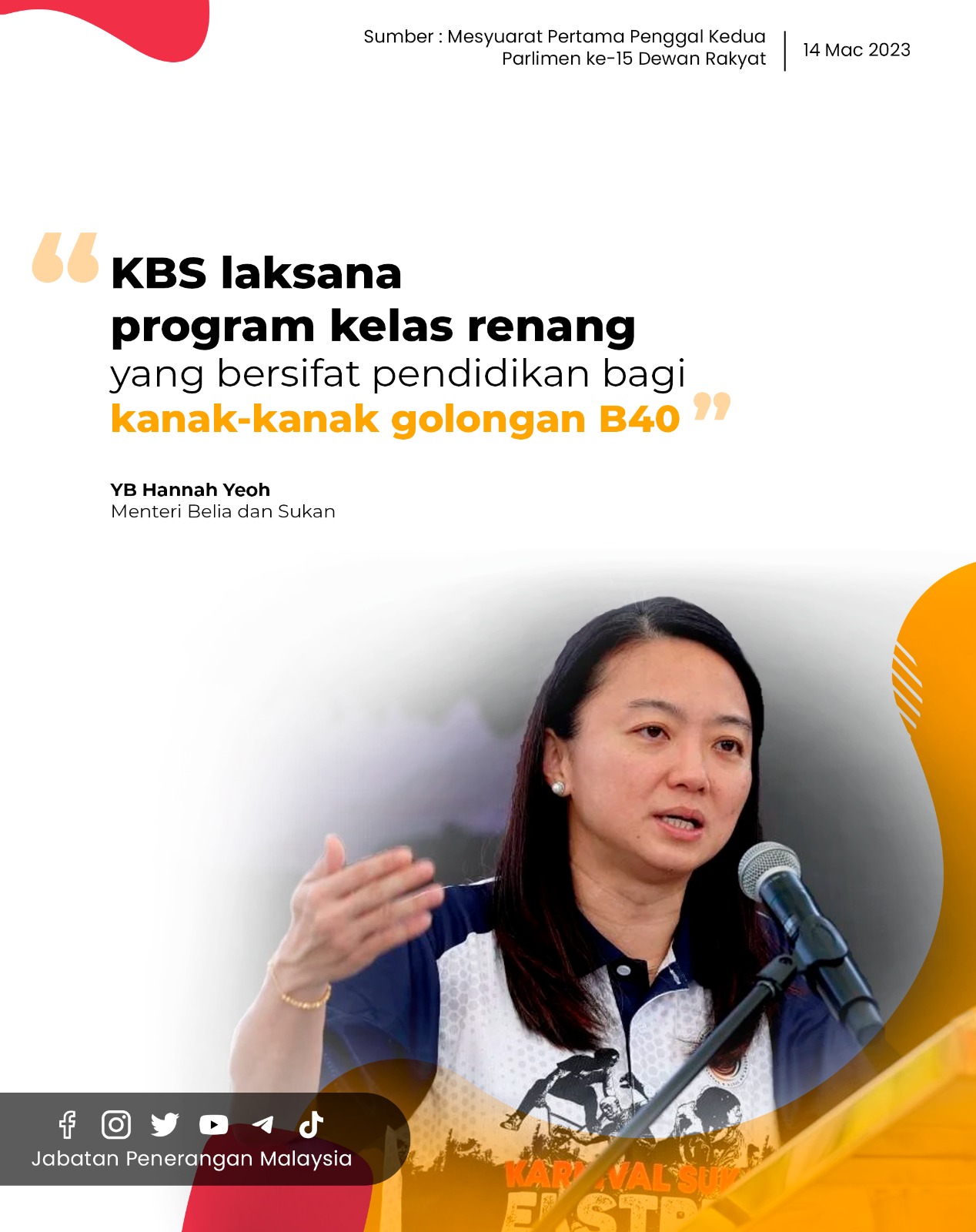 KBS laksana kelas renang untuk kanak-kanak golongan B40